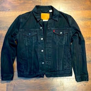 Levis Premium Black Jean Denim Medium Jacket New Without Tags